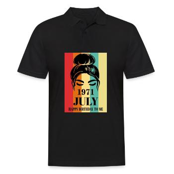 July 1971 Happy Birthday To Me - Männer Poloshirt - Schwarz - Vorne - Kai (181cm)