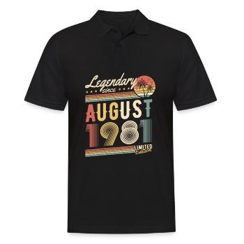 Légendaire depuis août 1981 Edition Limitée - Polo Homme - noir - Devant - Kai (181cm)