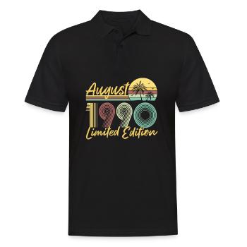 August 1990 Limited Edition Birthday Gift - Men's Polo Shirt - black - Front - Kai (181cm)