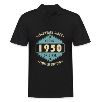 Août 1950 Vintage Retro Anniversaire - Polo Homme - noir - Devant - Kai (181cm)