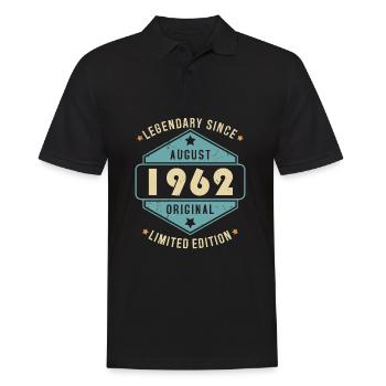 Août 1962 Vintage Retro Anniversaire - Polo Homme - noir - Devant - Kai (181cm)