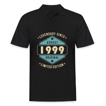 Août 1999 Vintage Retro Anniversaire - Polo Homme - noir - Devant - Kai (181cm)