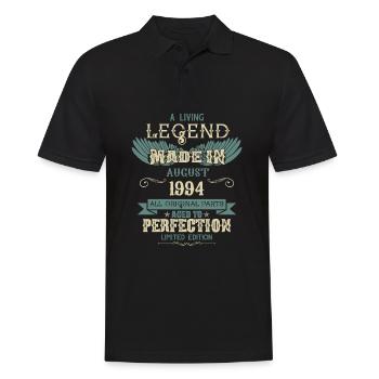 Août 1994 Vintage Anniversaire - Polo Homme - noir - Devant - Kai (181cm)
