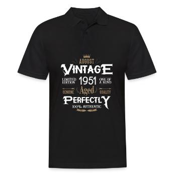 Août 1951 naissance Legends Birthday - Polo Homme - noir - Devant - Kai (181cm)