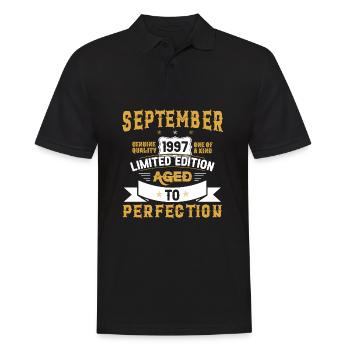 Geburtstag September 1997 geboren Vintage - Männer Poloshirt - Schwarz - Vorne - Kai (181cm)