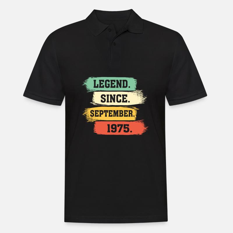 Legend since September 1975 - Männer Poloshirt - Schwarz