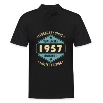 Septembre 1957 Vintage Retro Anniversaire - Polo Homme - noir - Devant - Kai (181cm)