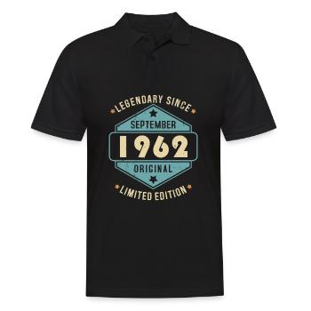 Septembre 1962 Vintage Retro Anniversaire - Polo Homme - noir - Devant - Kai (181cm)