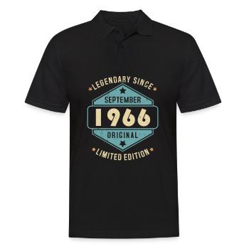 Septembre 1966 Vintage Retro Anniversaire - Polo Homme - noir - Devant - Kai (181cm)