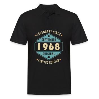 Septembre 1968 Vintage Retro Anniversaire - Polo Homme - noir - Devant - Kai (181cm)