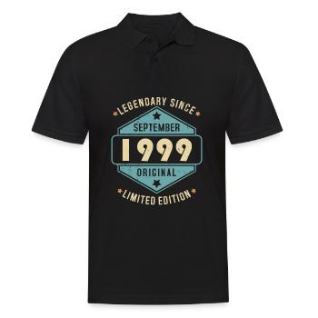 Septembre 1999 Vintage Retro Anniversaire - Polo Homme - noir - Devant - Kai (181cm)