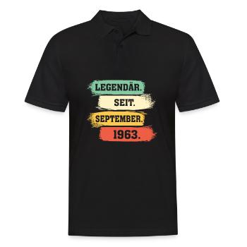 Legendär seit September 1963 Geburtstag Geschenk - Männer Poloshirt - Schwarz - Vorne - Kai (181cm)