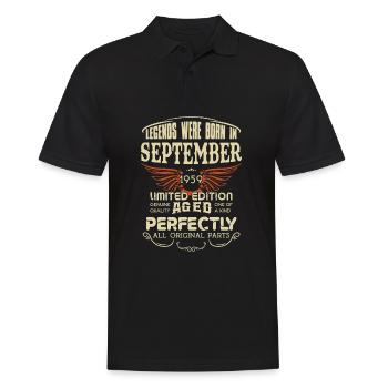 Legends Were Born In September 1959 Birthday - Männer Poloshirt - Schwarz - Vorne - Kai (181cm)