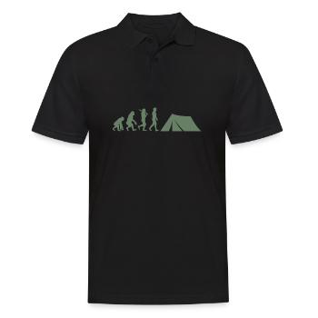 Zelten Evolution Camping - Männer Poloshirt - Schwarz - Vorne - Kai (181cm)
