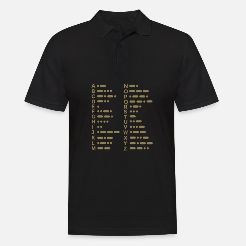Morse Alphabet - Männer Poloshirt - Schwarz