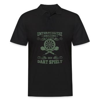 Dartspieler alter Mann - Männer Poloshirt - Schwarz - Vorne - Kai (181cm)