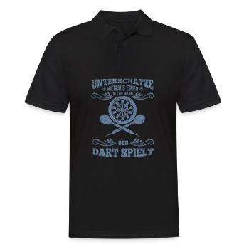 Dartspieler alter Mann - Männer Poloshirt - Schwarz - Vorne - Kai (181cm)