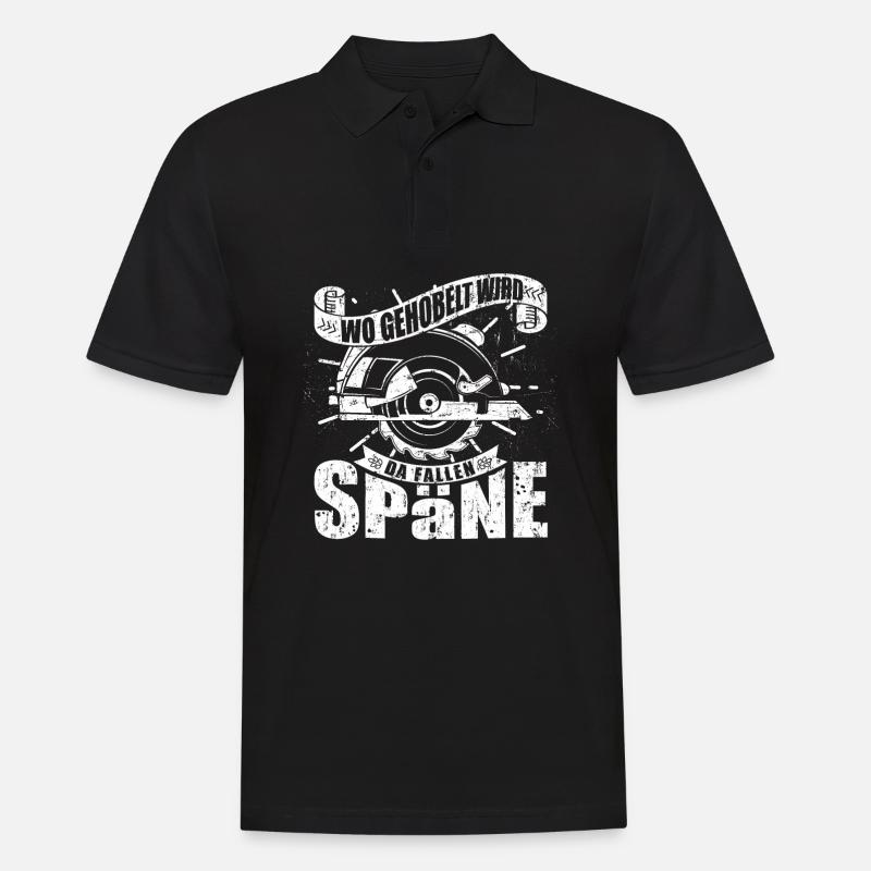 Wo gehobelt wird fallen Späne - Männer Poloshirt - Schwarz