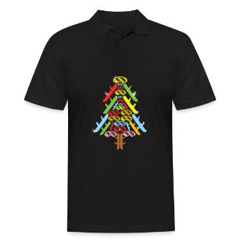 Weihnachten Weihnachtsbaum Snowboard Snowboarder - Männer Poloshirt - Schwarz - Vorne - Kai (181cm)