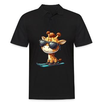 Snowboard Girafe, Animal Des Sports D’hiver - Polo Homme - noir - Devant - Kai (181cm)