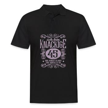 Knackige 45 Geburtstag witzig - Männer Poloshirt - Schwarz - Vorne - Kai (181cm)
