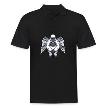 Cute Shy Bigfoot Angel Wings - Men's Polo Shirt - black - Front - Kai (181cm)