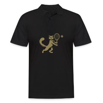 Chat Joueur de Tennis Club Silhouette - Polo Homme - noir - Devant - Kai (181cm)