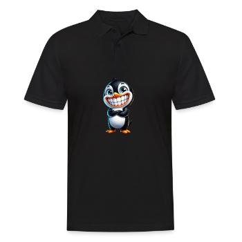 Cute grinning penguin cartoon - Men's Polo Shirt - black - Front - Kai (181cm)