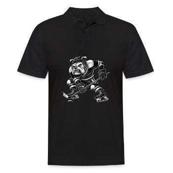 Bulldogge Eishockey Spieler Cartoon Entschlossen - Men's Polo Shirt - black - Front - Kai (181cm)