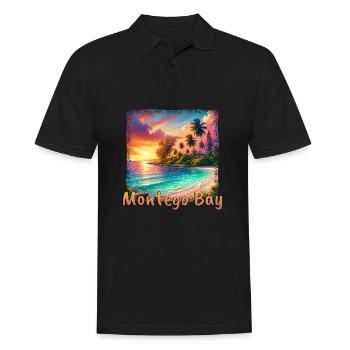 Jamaïque coucher de soleil plage Grunge Design - Polo Homme - noir - Devant - Kai (181cm)