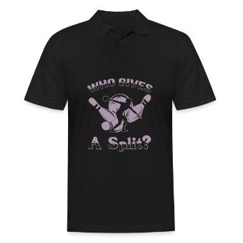 Bowling Spruch Who gives a Split - Männer Poloshirt - Schwarz - Vorne - Kai (181cm)