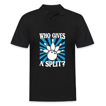Bowling Spruch Who gives a Split 2 - Men's Polo Shirt - black - Front - Kai (181cm)
