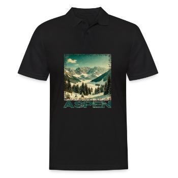Aspen Colorado Skifahren Snowboard Winter Vintage - Männer Poloshirt - Schwarz - Vorne - Kai (181cm)