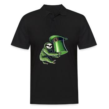 St. Patricks Day Faultier Zylinder Grün - Männer Poloshirt - Schwarz - Vorne - Kai (181cm)