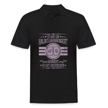 50. Geburtstag halbes Jahrhundert gut aussehen - Männer Poloshirt - Schwarz - Vorne - Kai (181cm)