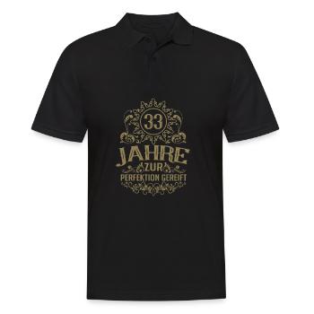 Perfektion gereift 33 Geburtstag Retro Stil - Männer Poloshirt - Schwarz - Vorne - Kai (181cm)