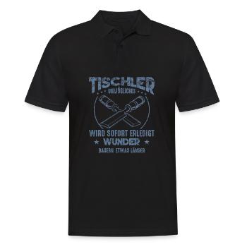 Tischler Zitat Unmögliches Grunge Design - Männer Poloshirt - Schwarz - Vorne - Kai (181cm)