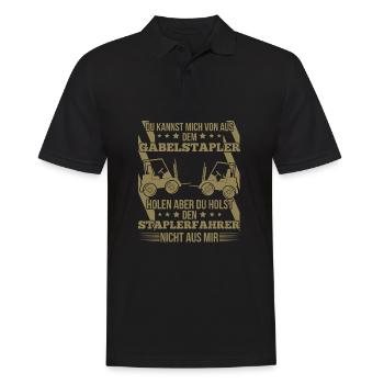 Staplerfahrer – Du kannst mich von der Baustelle - Männer Poloshirt - Schwarz - Vorne - Kai (181cm)