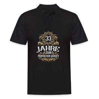 Perfektion gereift 33 Geburtstag Retro Stil - Männer Poloshirt - Schwarz - Vorne - Kai (181cm)