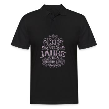 Perfektion gereift 33 Geburtstag Retro Stil - Männer Poloshirt - Schwarz - Vorne - Kai (181cm)