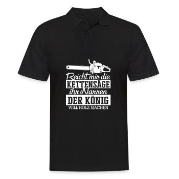 Tischler Humor Kettensäge Holzarbeit Narren - Männer Poloshirt - Schwarz - Vorne - Kai (181cm)