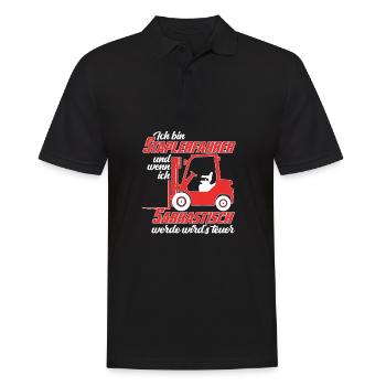 Sarkastische Sprüche für Staplerfahrer - Männer Poloshirt - Schwarz - Vorne - Kai (181cm)