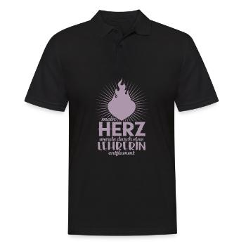 Verliebt in Lehrerin mein Herz Liebe Lehrer - Männer Poloshirt - Schwarz - Vorne - Kai (181cm)