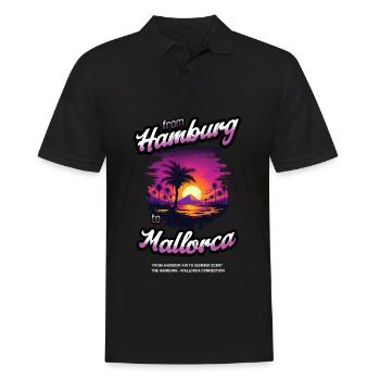 From Hamburg to Mallorca - Purple Text Edition - Männer Poloshirt - Schwarz - Vorne - Kai (181cm)