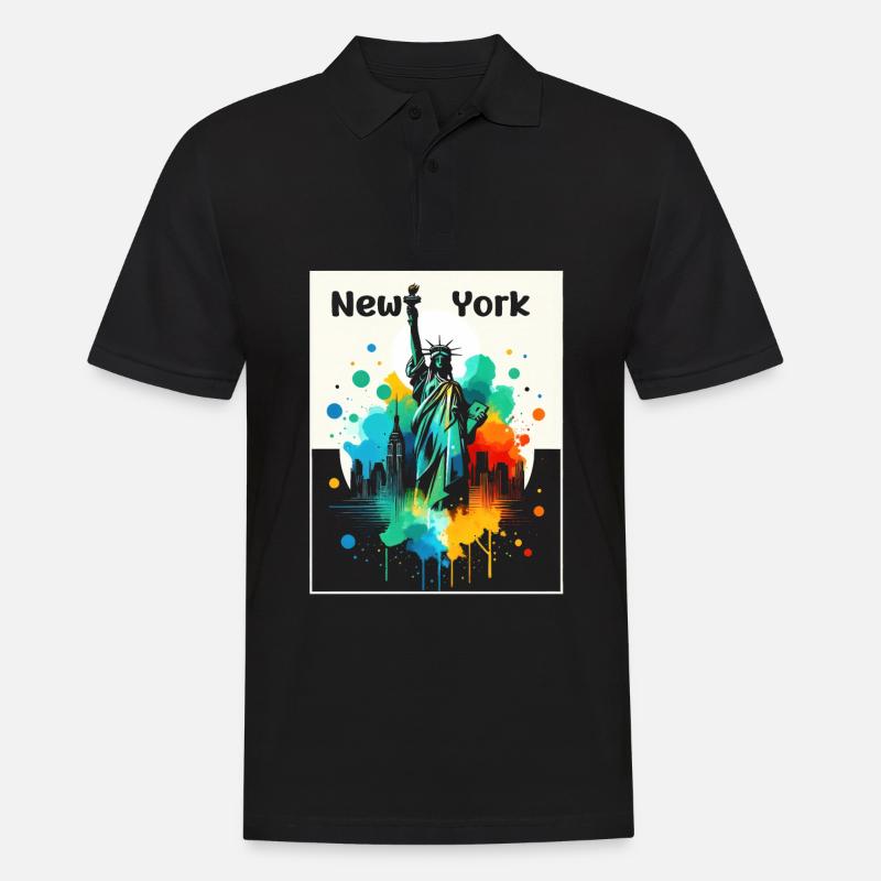Lebendige Freiheitskunst - Männer Poloshirt - Schwarz