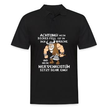 Mein dickes Fell ist in der Wäsche - Männer Poloshirt - Schwarz - Vorne - Kai (181cm)