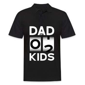DAD OF 2 KIDS PAPA ZWEI KINDER VATERTAG - Männer Poloshirt - Schwarz - Vorne - Kai (181cm)