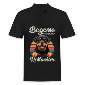 Bogosse comme mon Rottweiller cadeau chien - Polo Homme - noir - Devant - Kai (181cm)