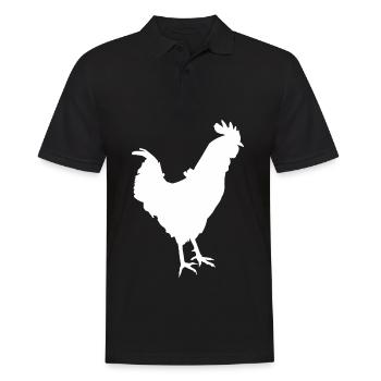 Der Hahn - Männer Poloshirt - Schwarz - Vorne - Kai (181cm)
