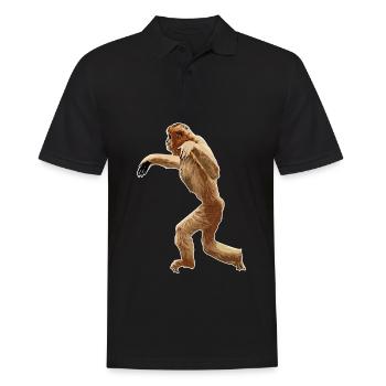 Gibbon - Männer Poloshirt - Schwarz - Vorne - Kai (181cm)